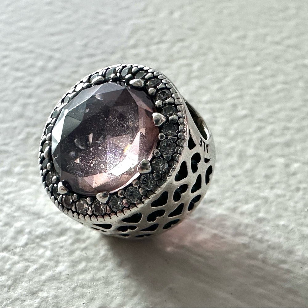 Pandora Radiant Hearts Silver Moments Bracelet Charm Blush Pink